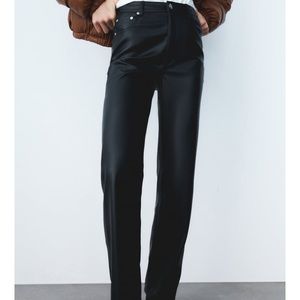 Zara full length faux leather “the 90’s” pants